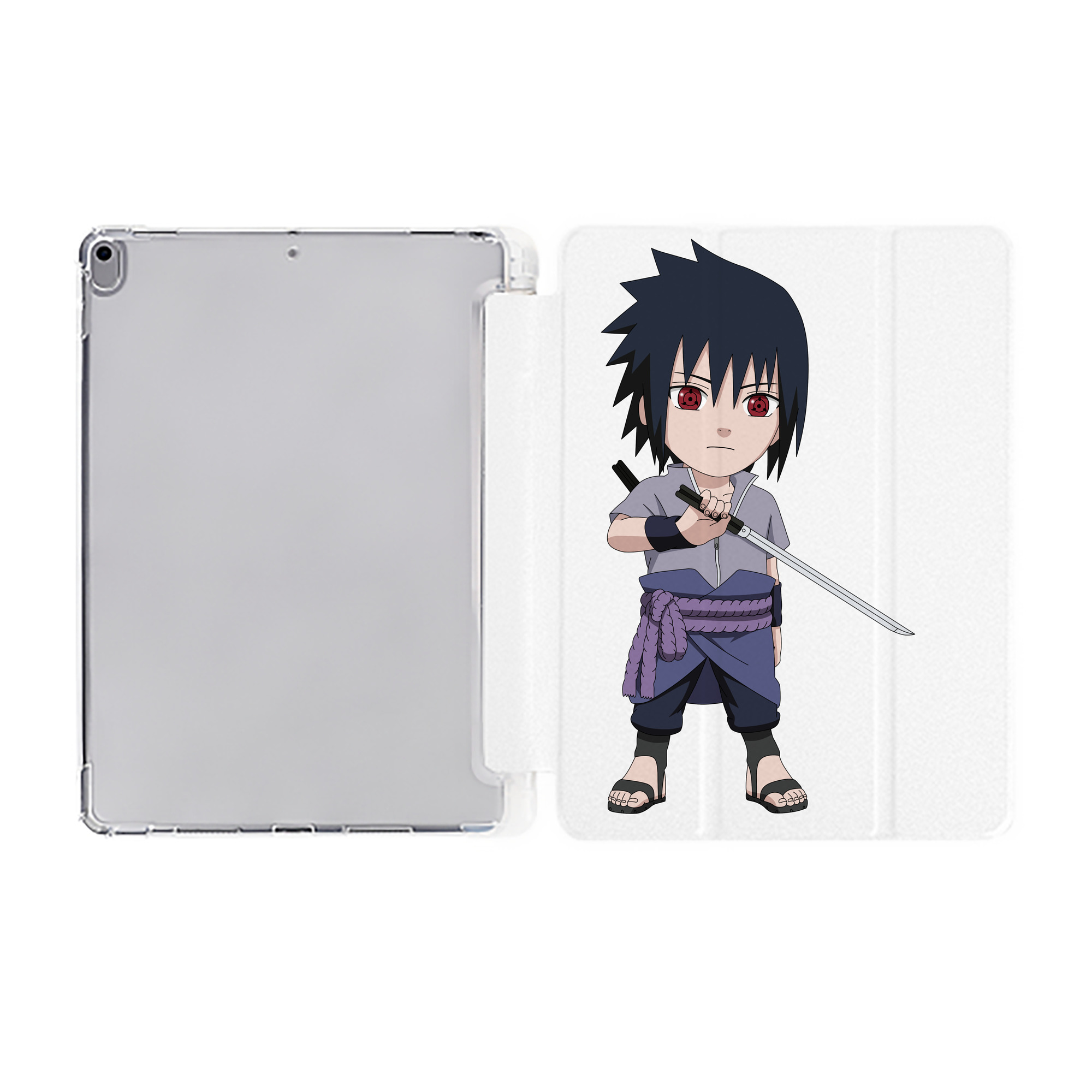 （画像用） NARUTO -ナルト- うちは サスケ Uchiha Sasuke IPad ケース ペン収納付き 三つ折りスタンド PUレザー×シリコン 対応機種9.5/10.5/10.9インチ